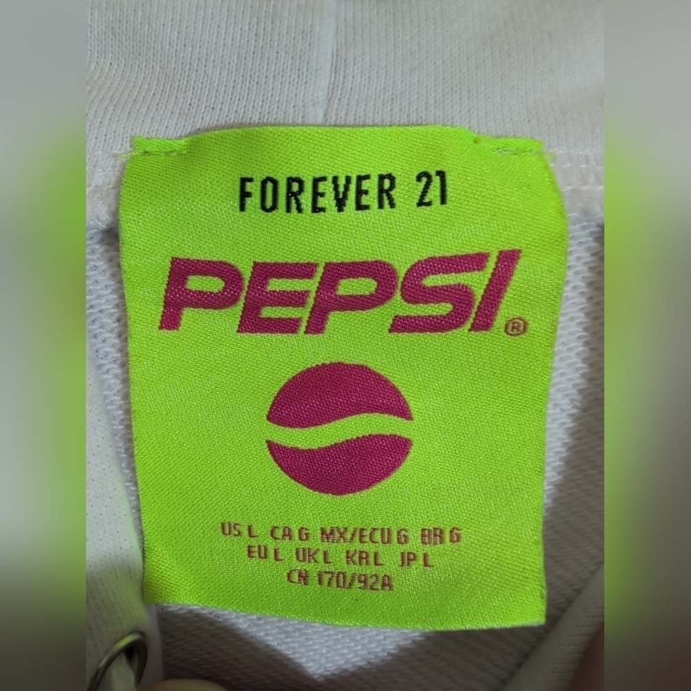Forever 21 Pepsi Cropped Sweatshirt Size Large - Picture 3 of 8
